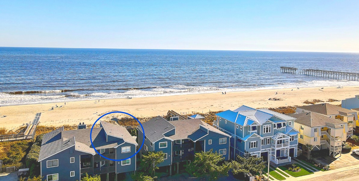 Ocean Isle Beach coastline from above